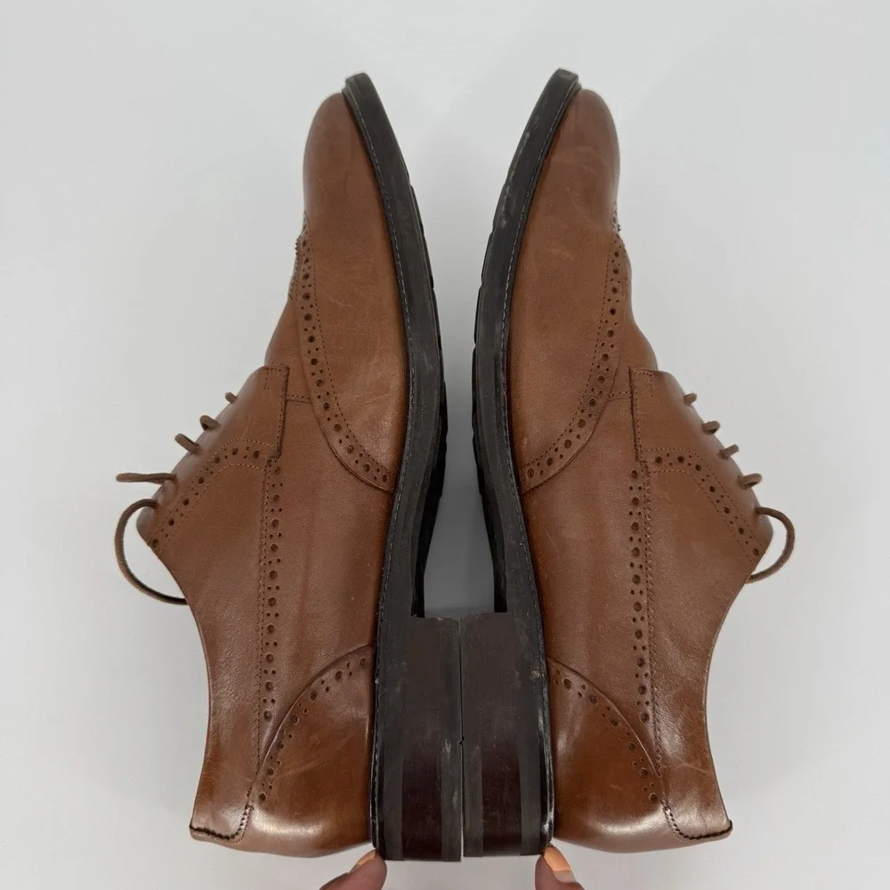 Cole Haan Grand.Os Shoes Men's Sz 11.5M C20322 Warren Wingtip Oxford British Tan